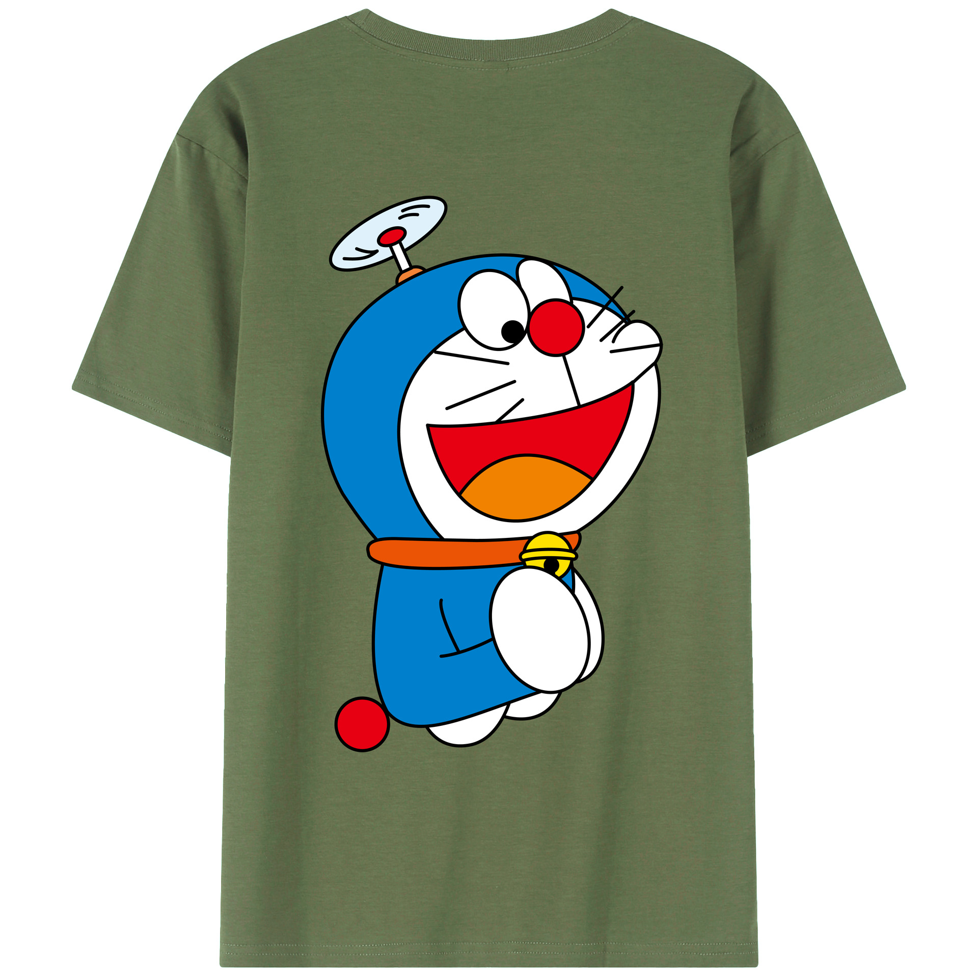 （画像用） ドラえもん Doraemon 綿100％ メンズ半袖Tシャツ（バックプリント） 通気性